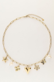 My Jewellery Schakelketting met multi bedels goud