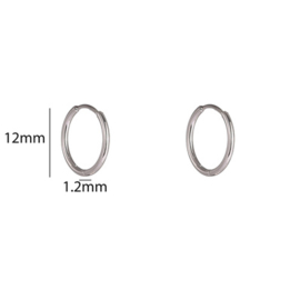 Go Dutch Label oorbellen Small Hoop - 1.6mmx10mm zilver