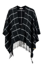 Zusss poncho | ruit zwart