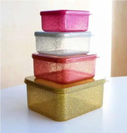 Little Lovely Company lunch & snackbox set | glitter gold blush