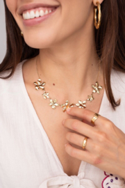 My jewellery statement ketting met platte bloemen goud