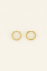my jewellery oorbellen | Oorringen met reliëf & strass stenen goud