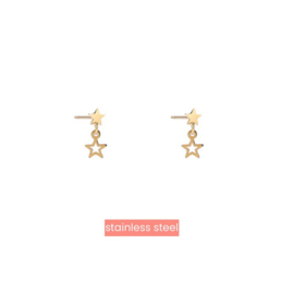 Go Dutch Label Oorbel star Dangle Stud - 14K