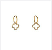 Go Dutch Label oorbellen Sparkle Clover Hoop goud