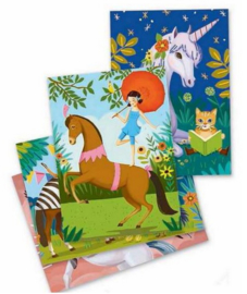 Djeco knutselen | borduren paarden op papier