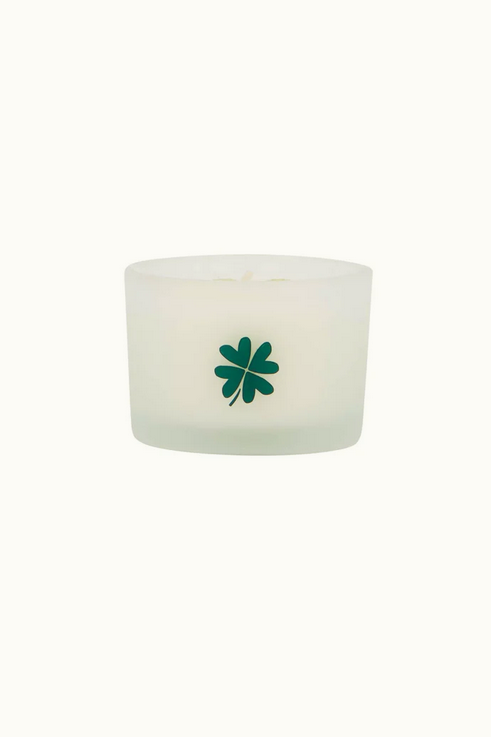 Zusss geurkaars glas klavertje wit/groen