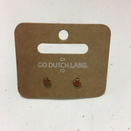 Go Dutch Label oorbellen | knopjes klavertje vier goud.