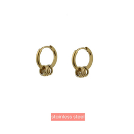 Go Dutch Label Oorbel 4 Rings Hoop - 14K