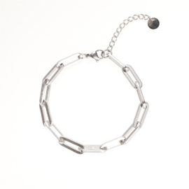 Go dutch label armband | grove schakels zilver.