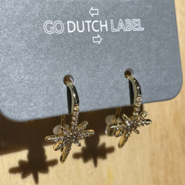 Go Dutch Label oorbellen | ster met diamantjes goud.