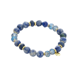biba armband crystal en natuurstenen kralen blauw