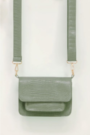 My Jewellery tas | schoudertas croco print olijfgroen