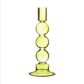 sass & belle glazen bubbel kandelaar | olijfgroen