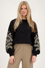My Jewellery Zwarte sweater met embroidery mouwen