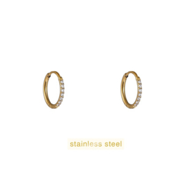 Go Dutch Label oorbellen Small Sparkly Hoop - 1.6mmx10mm goud