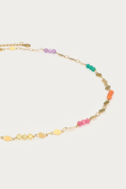 My jewellery Ketting met munt & multikleur kralen goud
