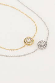 my jewellery armband | Stras vierkant groot met steentjes zilver*