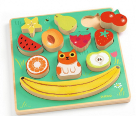 Djeco houten puzzel | inlegpuzzel en spel Puzz & boom happy