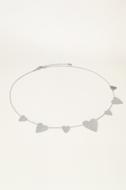 My Jewellery minimalistische ketting met grote & kleine hartjes zilver