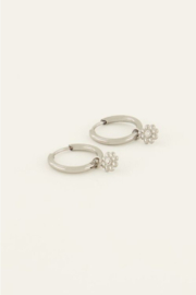 My Jewellery  oorbellen | bloemetje met steentje zilver