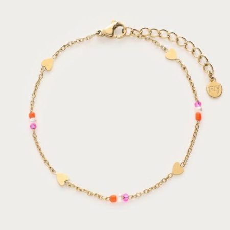 my jewellery armband met hartjes en kralen zilver