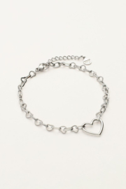 My jewellery armband met klein open hart zilver