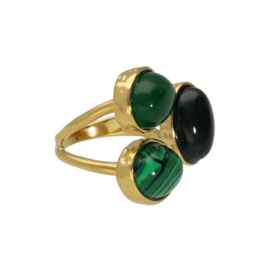 Camps & Camps ring Mixed gem ring malachiet