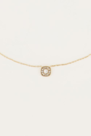 my jewellery ketting | Stras vierkant groot goud