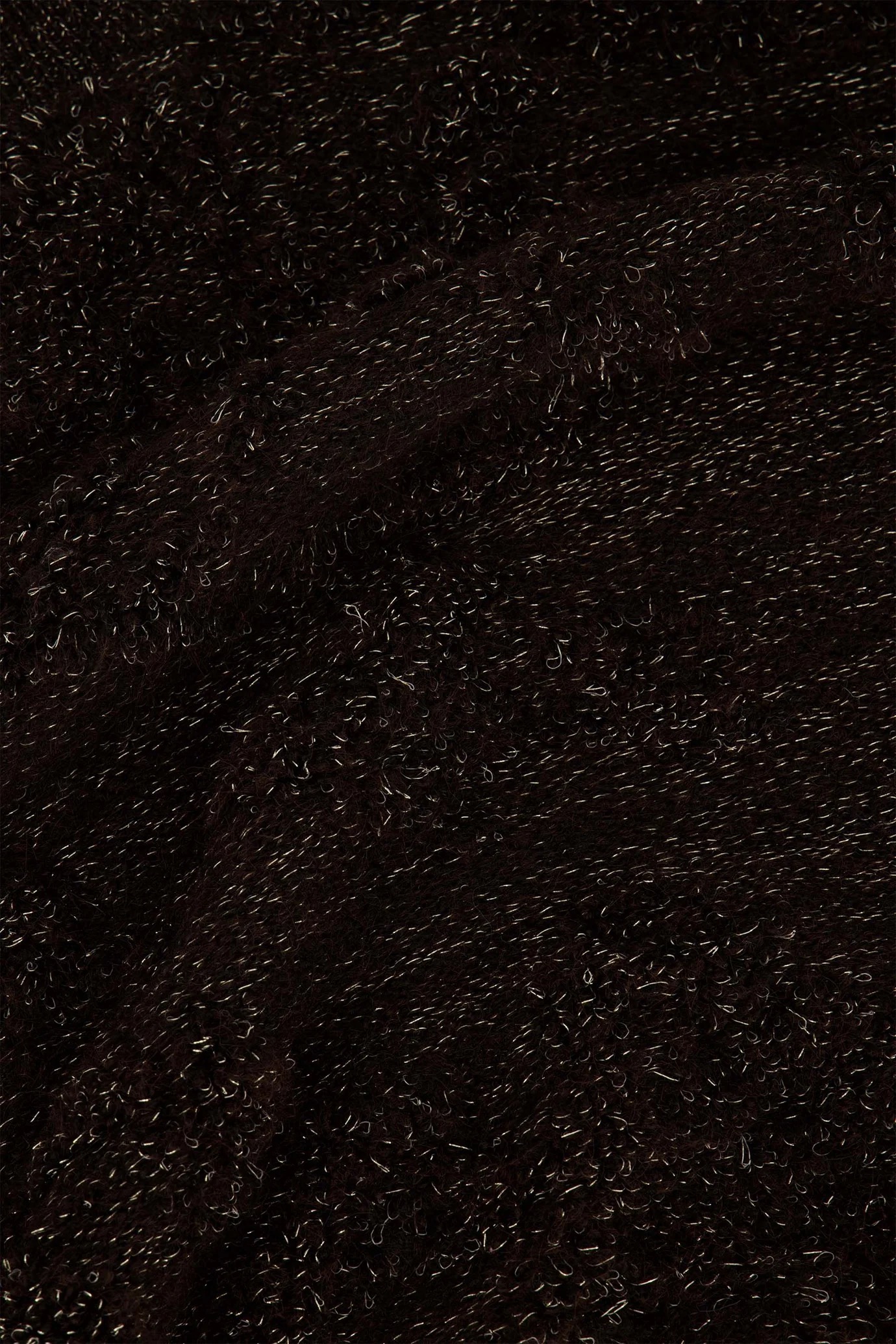 zusss mouwloze trui met lurex jacquard chocoladebruin / goud