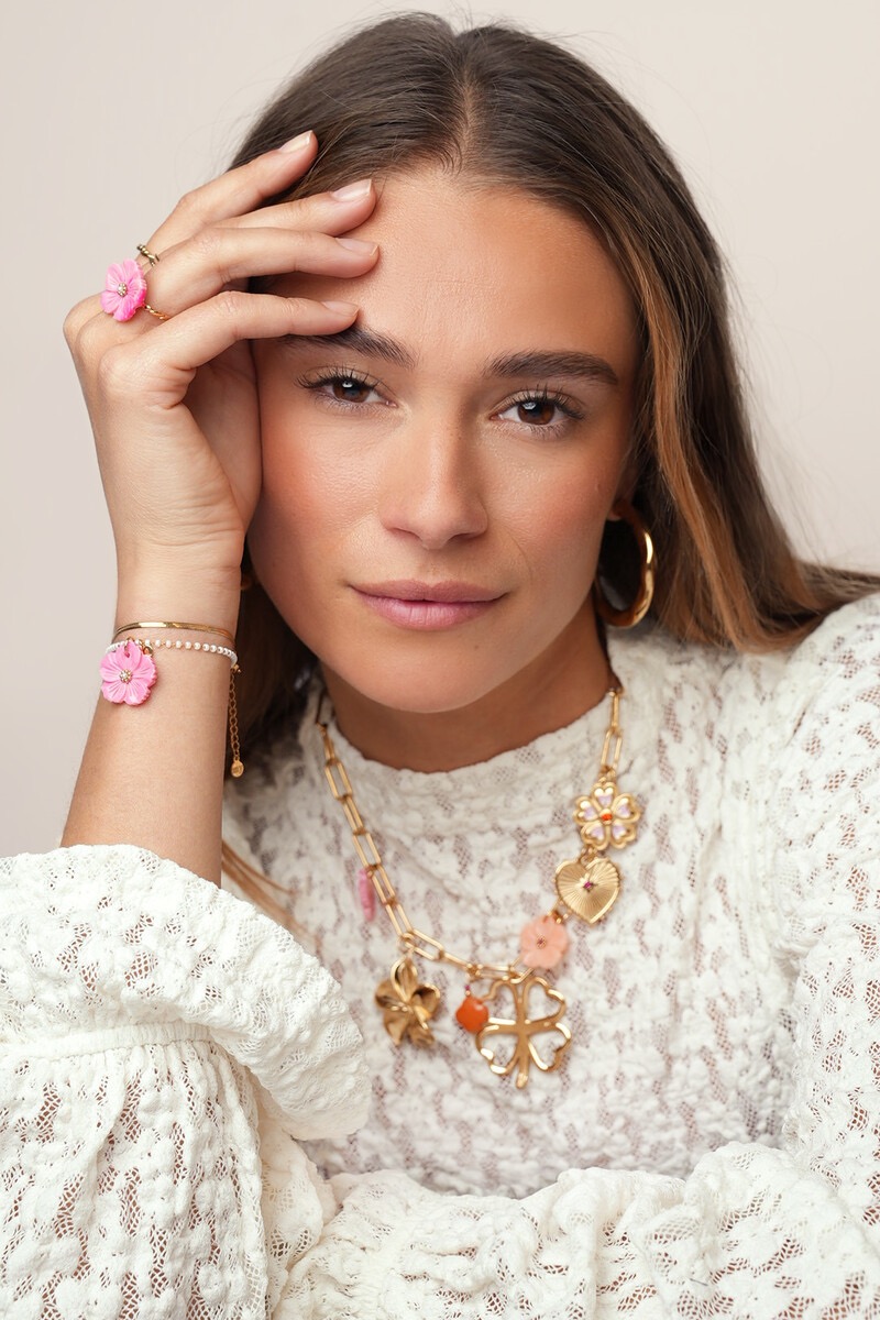 My Jewellery Botanical dubbele armband met roze bloem