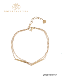rose en camellia armband dubbel met staafjes