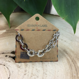 Go Dutch Label armband | rondjes en schakels zilver.