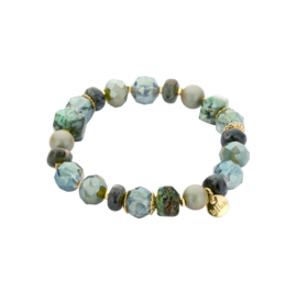 biba armband crystal en natuursteen kralen groen