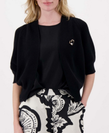 zusss vest met vleermuis mouwen met hart broche zwart