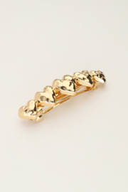 My Jewellery Goudkleurige haarspeld met vijf hartjes