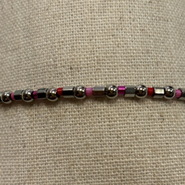 My jewellery stretch armband met kralen zilver