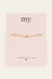 my jewellery armband | gekleurde bloemen goud