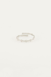 My Jewellery ring | verstelbare mix ring staafjes goud.