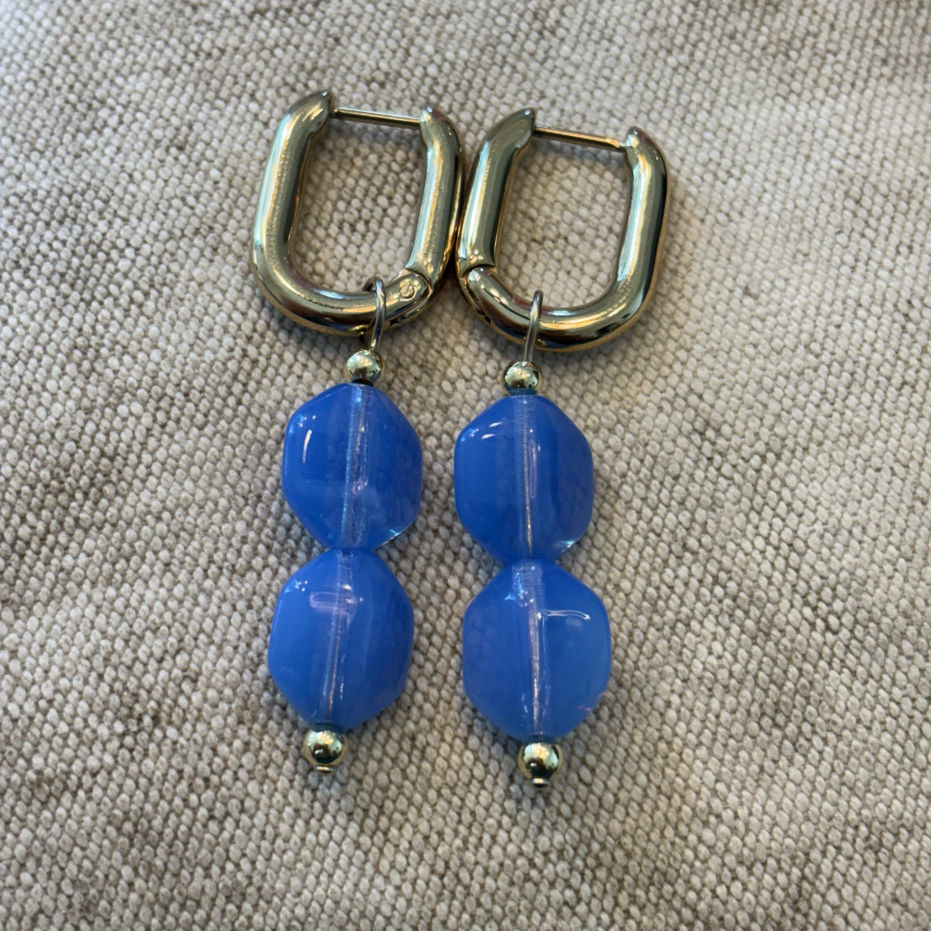 camps & camps oorbellen Glass Bead Sapphire