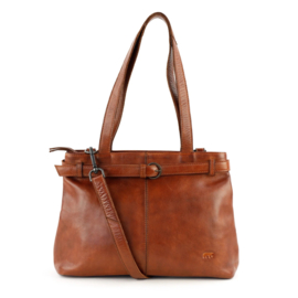 Bear Design hand-/schoudertas met gesp 'Evi' cognac