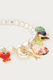 My jewellery Mer imitatieparel ketting met multikleur bedels