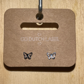 Go Dutch Label oorbellen | knopjes vlinder zilver.
