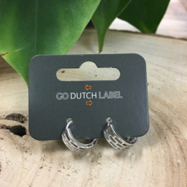 Go Dutch Label oorbellen | patroon zilver.