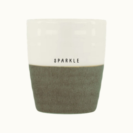 Zusss koffiemok sparkle wit/donkergroen