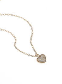 rose en camellia ketting hart