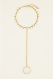 my jewellery armband | armband met ring en ronde bedels goud