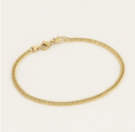 my jewellery equal | armband platte schakel goud