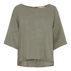 marta du chateau blouse rugknoopsluiting groen