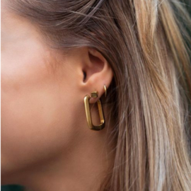 my jewellery oorbellen | shapes rechthoekige oorhanger goud