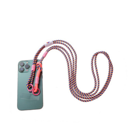 Go Dutch Label telefoonkoord Long Knot - Pink + Blue